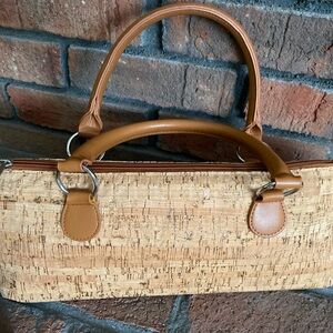Primeware Inc insulated wine tote, natural cork handbag.